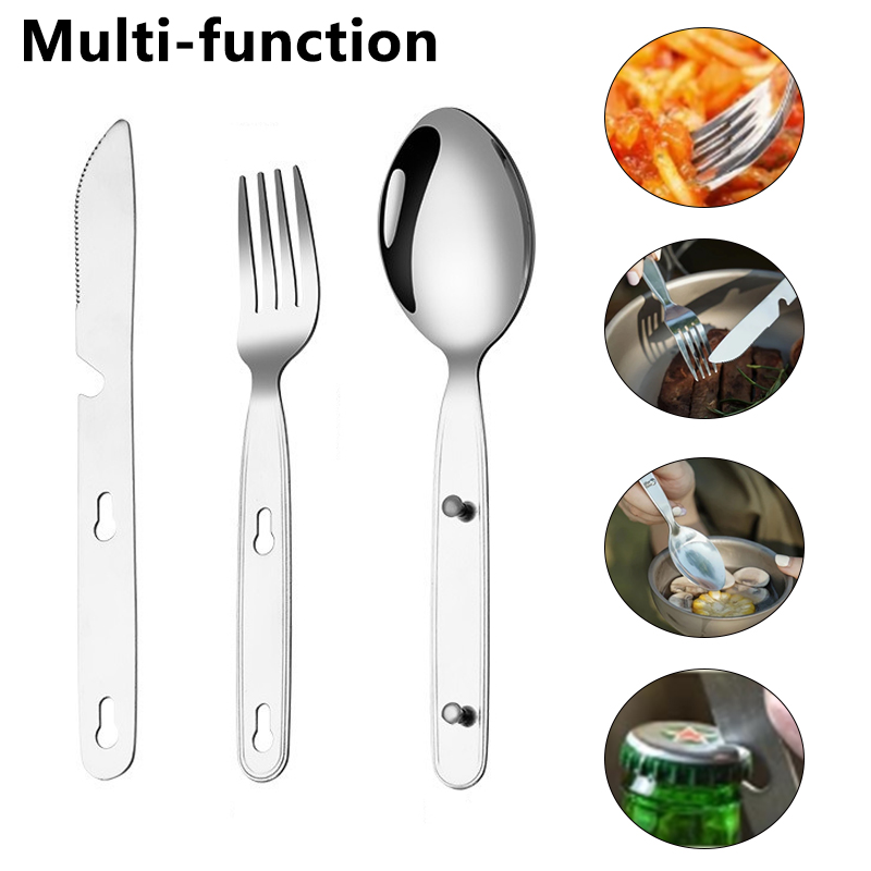 3pcs/set Folding Spoon Fork Kn - Edc Everyday Carry Knives review and price