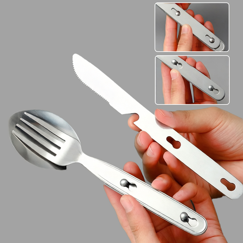 3pcs/set Folding Spoon Fork Kn - Edc Everyday Carry Knives review and price